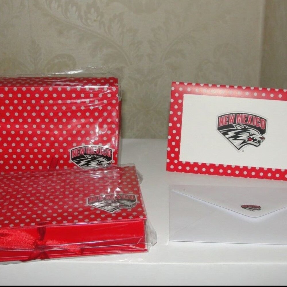 2 BOXES New Mexico Lobos Note Cards set w/ envelopes 8 cards per box